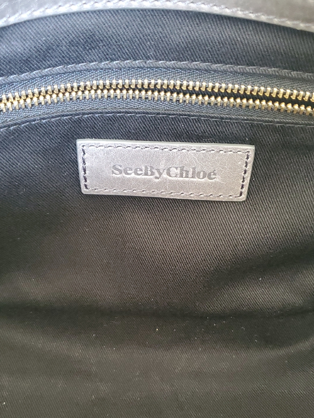 EUC See By Chloe Leather Satchel In Gray With Gold Hardware - Picture 8 of 16